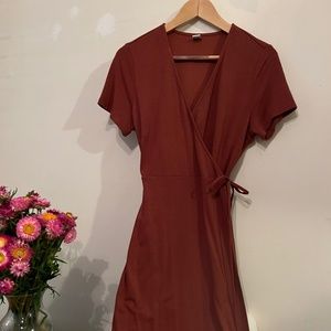 Old Navy, Burnt Orange Wrap Dress, Size M